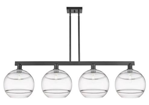 Arcadia Four Light Island Pendant in Matte Black (405|716-4I-BK-G556-12CL)