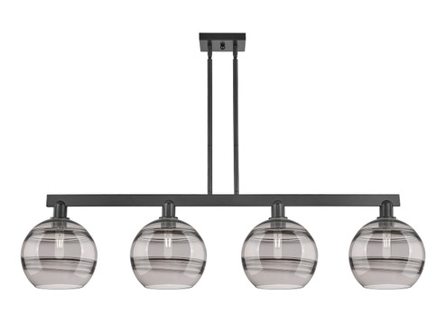 Arcadia Four Light Island Pendant in Matte Black (405|716-4I-BK-G556-10SM)