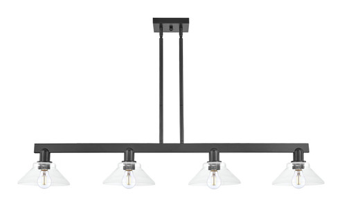 Arcadia Four Light Island Pendant in Matte Black (405|716-4I-BK-G132)