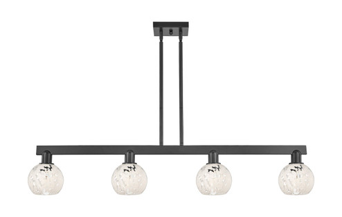 Arcadia Four Light Island Pendant in Matte Black (405|716-4I-BK-G1216-6WM)