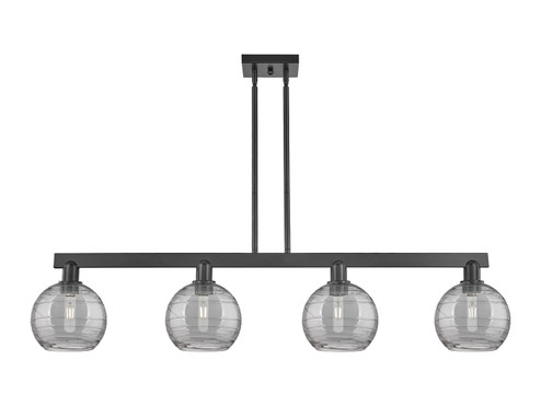 Arcadia Four Light Island Pendant in Matte Black (405|716-4I-BK-G1213-8SM)