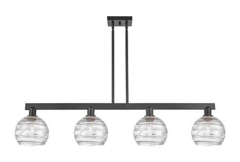 Arcadia Four Light Island Pendant in Matte Black (405|716-4I-BK-G1213-8CL)