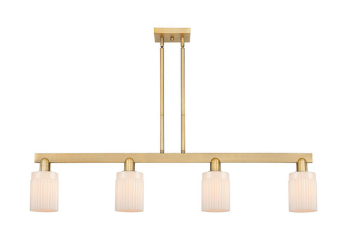 Arcadia Four Light Island Pendant in Brushed Brass (405|716-4I-BB-G341)