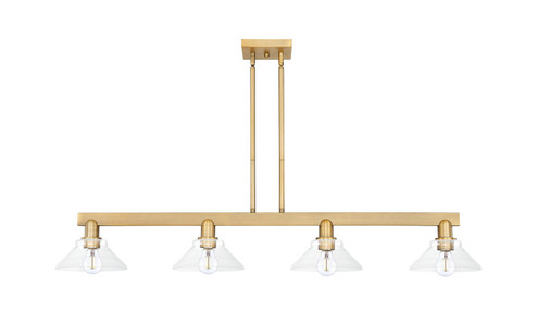 Arcadia Four Light Island Pendant in Brushed Brass (405|716-4I-BB-G132)