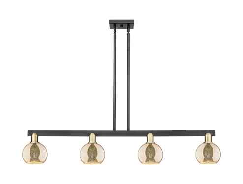 Arcadia Four Light Island Pendant in Black Antique Brass (405|716-4I-BAB-G128-6)