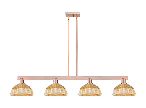 Arcadia Four Light Island Pendant in Antique Copper (405|716-4I-AC-NBD2-9-NAT)