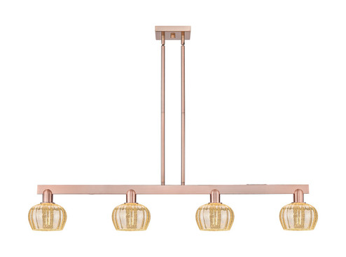 Arcadia Four Light Island Pendant in Antique Copper (405|716-4I-AC-G96)