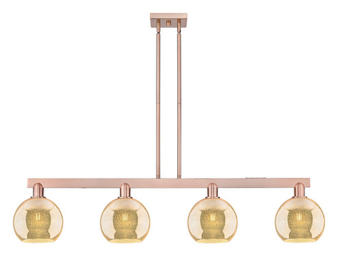 Arcadia Four Light Island Pendant in Antique Copper (405|716-4I-AC-G128-8)