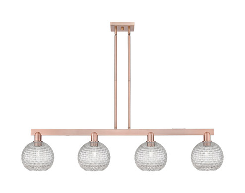 Arcadia Four Light Island Pendant in Antique Copper (405|716-4I-AC-G122C-8CL)