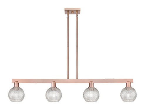 Arcadia Four Light Island Pendant in Antique Copper (405|716-4I-AC-G122C-6CL)