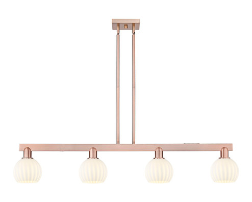 Arcadia Four Light Island Pendant in Antique Copper (405|716-4I-AC-G1217-6WV)