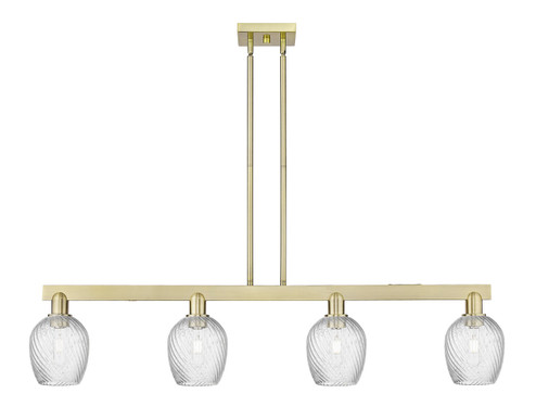 Arcadia Four Light Island Pendant in Antique Brass (405|716-4I-AB-G292)