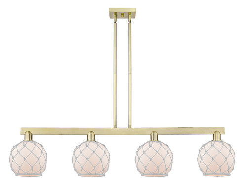Arcadia Four Light Island Pendant in Antique Brass (405|716-4I-AB-G121-8RW)