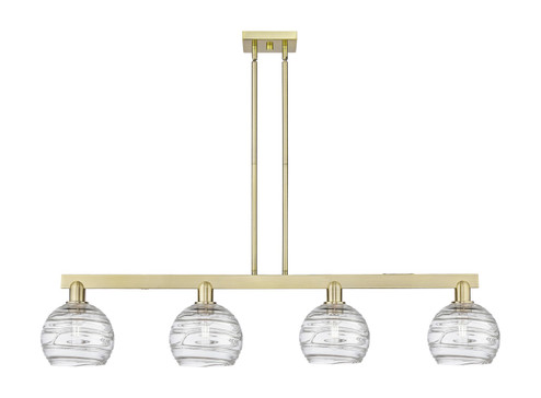 Arcadia Four Light Island Pendant in Antique Brass (405|716-4I-AB-G1213-8CL)