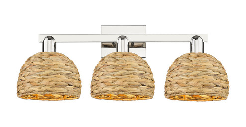 Arcadia Three Light Bath Vanity in Polished Nickel (405|716-3W-PN-RBD-8-NAT)