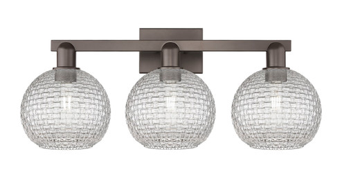 Arcadia Three Light Bath Vanity in Oil Rubbed Bronze (405|716-3W-OB-G122C-8CL)