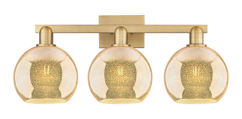Arcadia Three Light Bath Vanity in Brushed Brass (405|716-3W-BB-G128-8)