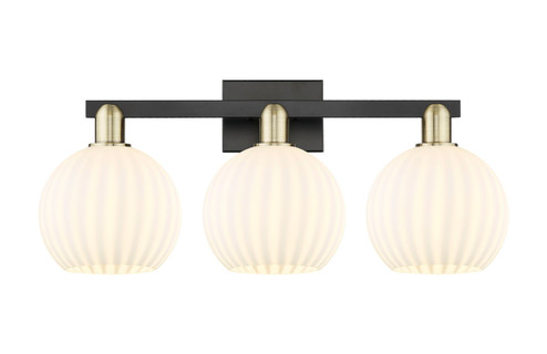 Arcadia Three Light Bath Vanity in Black Antique Brass (405|716-3W-BAB-G1217-8WV)