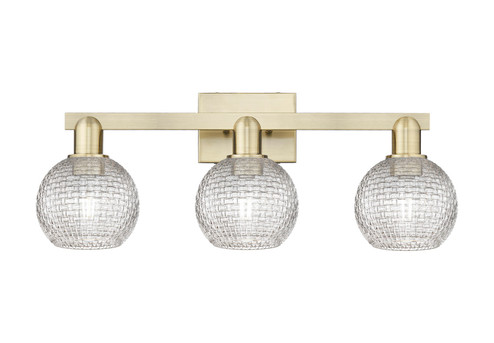 Arcadia Three Light Bath Vanity in Antique Brass (405|716-3W-AB-G122C-6CL)