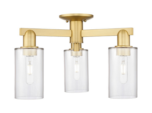 Arcadia Three Light Semi-Flush Mount in Satin Gold (405|716-3F-SG-G802)