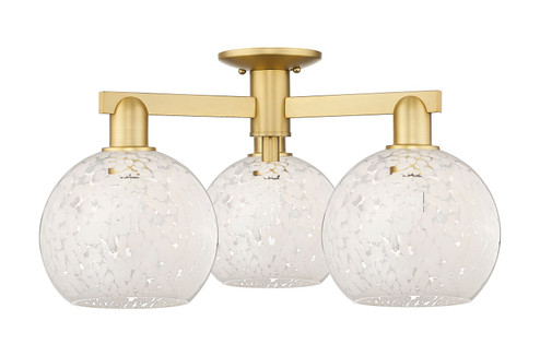 Arcadia Three Light Semi-Flush Mount in Satin Gold (405|716-3F-SG-G1216-8WM)