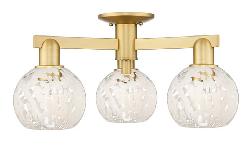 Arcadia Three Light Semi-Flush Mount in Satin Gold (405|716-3F-SG-G1216-6WM)