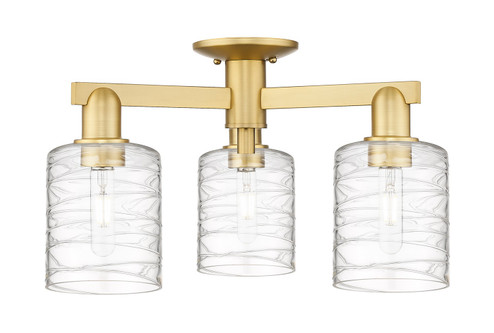 Arcadia Three Light Semi-Flush Mount in Satin Gold (405|716-3F-SG-G1113)