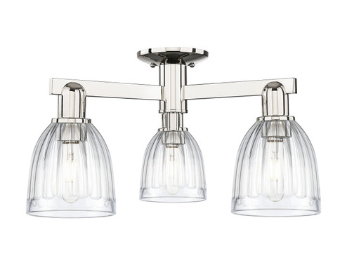 Arcadia Three Light Semi-Flush Mount in Polished Nickel (405|716-3F-PN-G442)