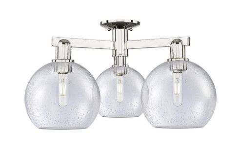 Arcadia Three Light Semi-Flush Mount in Polished Nickel (405|716-3F-PN-G124-8)