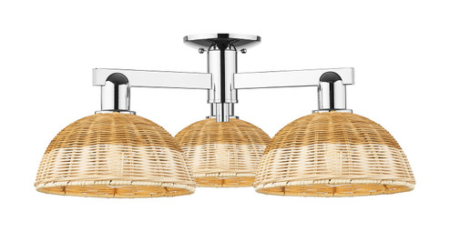 Arcadia Three Light Semi-Flush Mount in Polished Chrome (405|716-3F-PC-NBD2-9-NAT)
