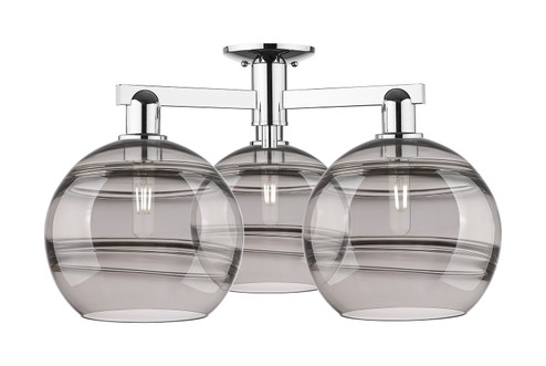 Arcadia Three Light Semi-Flush Mount in Polished Chrome (405|716-3F-PC-G556-10SM)