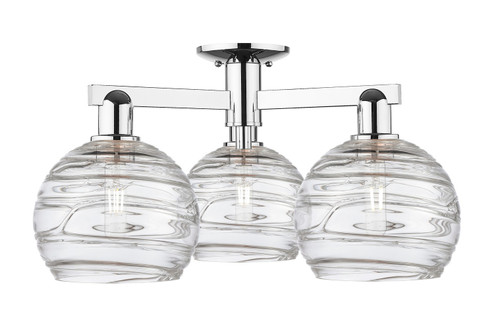Arcadia Three Light Semi-Flush Mount in Polished Chrome (405|716-3F-PC-G1213-8CL)