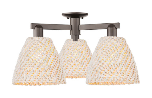 Arcadia Three Light Semi-Flush Mount in Oil Rubbed Bronze (405|716-3F-OB-NBD-9-NAT)