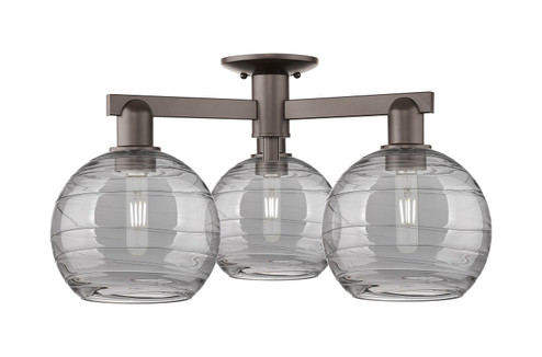 Arcadia Three Light Semi-Flush Mount in Oil Rubbed Bronze (405|716-3F-OB-G1213-8SM)