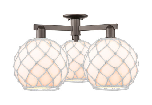Arcadia Three Light Semi-Flush Mount in Oil Rubbed Bronze (405|716-3F-OB-G121-10RW)