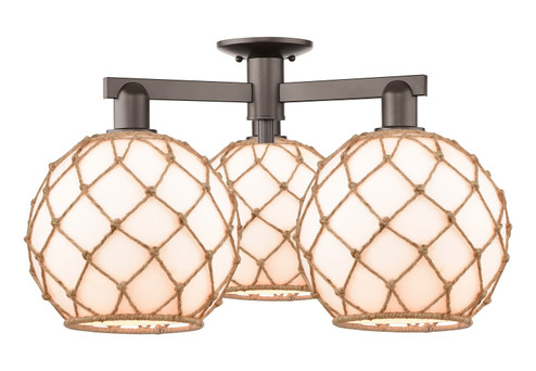 Arcadia Three Light Semi-Flush Mount in Oil Rubbed Bronze (405|716-3F-OB-G121-10RB)