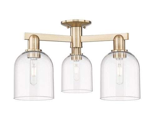Arcadia Three Light Semi-Flush Mount in Champagne Bronze (405|716-3F-CB-G558-6CL)