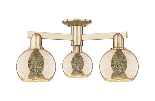 Arcadia Three Light Semi-Flush Mount in Champagne Bronze (405|716-3F-CB-G128-6)
