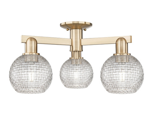 Arcadia Three Light Semi-Flush Mount in Champagne Bronze (405|716-3F-CB-G122C-6CL)