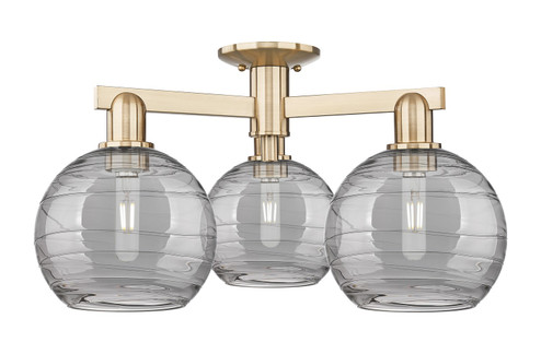 Arcadia Three Light Semi-Flush Mount in Champagne Bronze (405|716-3F-CB-G1213-8SM)