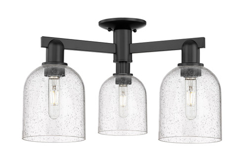 Arcadia Three Light Semi-Flush Mount in Matte Black (405|716-3F-BK-G558-6SDY)