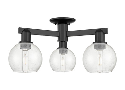 Arcadia Three Light Semi-Flush Mount in Matte Black (405|716-3F-BK-G124-6)
