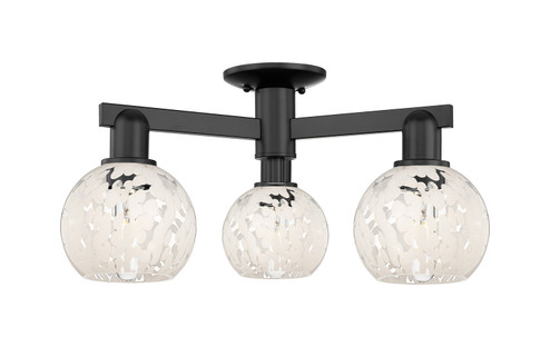 Arcadia Three Light Semi-Flush Mount in Matte Black (405|716-3F-BK-G1216-6WM)