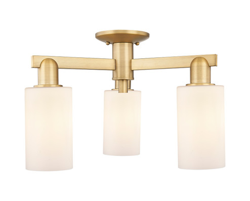 Arcadia Three Light Semi-Flush Mount in Brushed Brass (405|716-3F-BB-G801)
