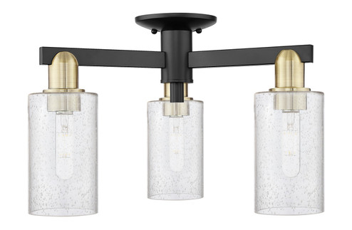 Arcadia Three Light Semi-Flush Mount in Black Antique Brass (405|716-3F-BAB-G804)