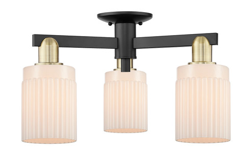 Arcadia Three Light Semi-Flush Mount in Black Antique Brass (405|716-3F-BAB-G341)