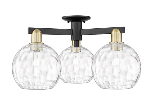 Arcadia Three Light Semi-Flush Mount in Black Antique Brass (405|716-3F-BAB-G1215-8)