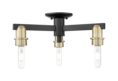 Arcadia Three Light Semi-Flush Mount in Black Antique Brass (405|716-3F-BAB)