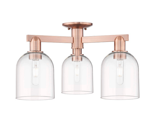 Arcadia Three Light Semi-Flush Mount in Antique Copper (405|716-3F-AC-G558-6CL)