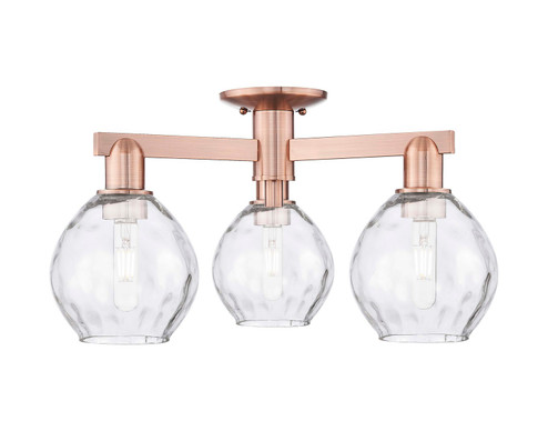 Arcadia Three Light Semi-Flush Mount in Antique Copper (405|716-3F-AC-G362)